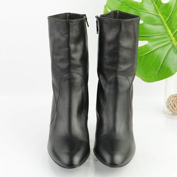 Coach Womens Melinda Boots Size 9.5 Black Leather High Heel Bootie Elegant Italy - Picture 2 of 12